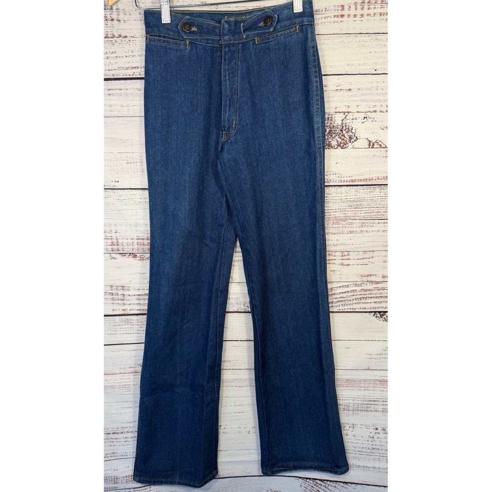 Vintage 70s Rene De France Jeans Womens 7 High Rise Flare 25 Waist Hong Kong